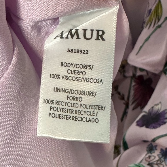 NWT AMUR Acacia Lilac Lily Wildflower Floral Tie Strap Ruffle Dress Size 14 - Picture 8 of 11